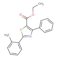 Chemical structure of ethyl 2-(2-methylphenyl)-4-phenyl-1,3-thiazole-5-carboxylate - CSSB00161153304