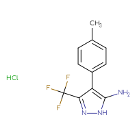 Chemical structure of 4-(4-methylphenyl)-3-(trifluoromethyl)-1H-pyrazol-5-amine hydrochloride - CSSB00015206895
