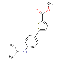 Chemical structure of methyl 5-{4-[(propan-2-yl)amino]phenyl}thiophene-2-carboxylate - CSSB06584675287