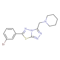 Chemical structure of 1-{[6-(3-bromophenyl)-[1,2,4]triazolo[3,4-b][1,3,4]thiadiazol-3-yl]methyl}piperidine - CSSB00121609249
