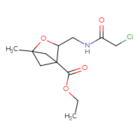Chemical structure of ethyl 3-[(2-chloroacetamido)methyl]-1-methyl-2-oxabicyclo[2.1.1]hexane-4-carboxylate - CSSB21332080410