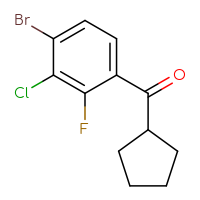 Chemical structure of (4-bromo-3-chloro-2-fluorophenyl)(cyclopentyl)methanone - CSSB00014105439
