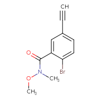 Chemical structure of 2-bromo-5-ethynyl-N-methoxy-N-methylbenzamide - CSSB05373993887