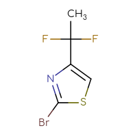 Chemical structure of 2-bromo-4-(1,1-difluoroethyl)-1,3-thiazole - CSSB00016110755