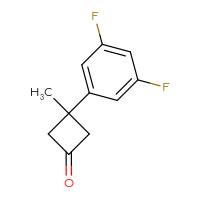 Chemical structure of 3-(3,5-difluorophenyl)-3-methylcyclobutan-1-one - CSSB14826687005