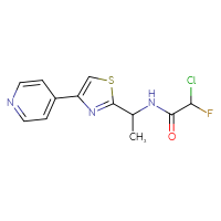 Chemical structure of 2-chloro-2-fluoro-N-{1-[4-(pyridin-4-yl)-1,3-thiazol-2-yl]ethyl}acetamide - CSSB21332124681