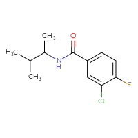 Chemical structure of 3-chloro-4-fluoro-N-(3-methylbutan-2-yl)benzamide - CSSB00716127212