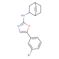Chemical structure of N-{bicyclo[2.2.2]oct-5-en-2-yl}-5-(3-bromophenyl)-1,3-oxazol-2-amine - CSSB21495899419