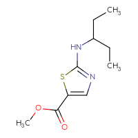 Chemical structure of methyl 2-[(pentan-3-yl)amino]-1,3-thiazole-5-carboxylate - CSSB00012785870