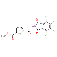 Chemical structure of 2-methyl 5-(4,5,6,7-tetrachloro-1,3-dioxo-2,3-dihydro-1H-isoindol-2-yl) thiophene-2,5-dicarboxylate - CSSB20270128598