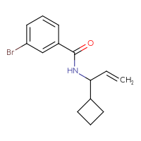 Chemical structure of 3-bromo-N-(1-cyclobutylprop-2-en-1-yl)benzamide - CSSB02165738675
