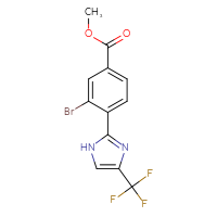 Chemical structure of methyl 3-bromo-4-[4-(trifluoromethyl)-1H-imidazol-2-yl]benzoate - CSSB14929141735