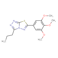Chemical structure of 3-propyl-6-(3,4,5-trimethoxyphenyl)-[1,2,4]triazolo[3,4-b][1,3,4]thiadiazole - CSSB00121610777