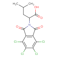Chemical structure of 4-methyl-2-(4,5,6,7-tetrachloro-1,3-dioxo-2,3-dihydro-1H-isoindol-2-yl)pentanoic acid - CSSB00020598437