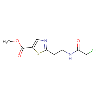 Chemical structure of methyl 2-[2-(2-chloroacetamido)ethyl]-1,3-thiazole-5-carboxylate - CSSB01994778604
