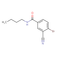 Chemical structure of 4-bromo-N-butyl-3-cyanobenzamide - CSSB06493552150