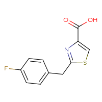 Chemical structure of 2-[(4-fluorophenyl)methyl]-1,3-thiazole-4-carboxylic acid - CSSB00000750103