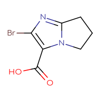 Chemical structure of 2-bromo-5H,6H,7H-pyrrolo[1,2-a]imidazole-3-carboxylic acid - CSSB00015204882