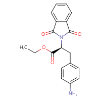 Chemical structure of ethyl (2S)-3-(4-aminophenyl)-2-(1,3-dioxo-2,3-dihydro-1H-isoindol-2-yl)propanoate - CSSB00020631005