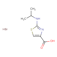 Chemical structure of 2-[(propan-2-yl)amino]-1,3-thiazole-4-carboxylic acid hydrobromide - CSSB00015201619