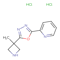 Chemical structure of 2-[5-(3-methylazetidin-3-yl)-1,3,4-oxadiazol-2-yl]pyridine dihydrochloride - CSSB00025771769