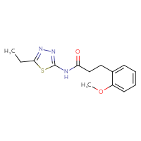 Chemical structure of N-(5-ethyl-1,3,4-thiadiazol-2-yl)-3-(2-methoxyphenyl)propanamide - CSSB00026266987