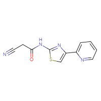 Chemical structure of 2-cyano-N-[4-(pyridin-2-yl)-1,3-thiazol-2-yl]acetamide - CSSB00103423925