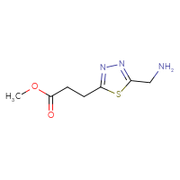 Chemical structure of methyl 3-[5-(aminomethyl)-1,3,4-thiadiazol-2-yl]propanoate - CSSB02517539365