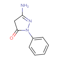 Chemical structure of 3-amino-1-phenyl-4,5-dihydro-1H-pyrazol-5-one - CSSB00000210010