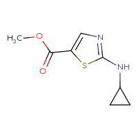 Chemical structure of methyl 2-(cyclopropylamino)-1,3-thiazole-5-carboxylate - CSSB00000763175