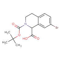 Chemical structure of 7-bromo-2-[(tert-butoxy)carbonyl]-1,2,3,4-tetrahydroisoquinoline-1-carboxylic acid - CSSB00010274887