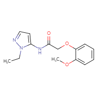Chemical structure of N-(1-ethyl-1H-pyrazol-5-yl)-2-(2-methoxyphenoxy)acetamide - CSSB00026780283