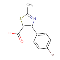 Chemical structure of 4-(4-bromophenyl)-2-methyl-1,3-thiazole-5-carboxylic acid - CSSB00010237858
