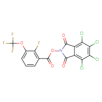 Chemical structure of 4,5,6,7-tetrachloro-1,3-dioxo-2,3-dihydro-1H-isoindol-2-yl 2-fluoro-3-(trifluoromethoxy)benzoate - CSSB20269602341
