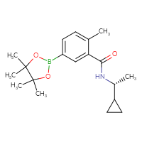 Chemical structure of N-[(1R)-1-cyclopropylethyl]-2-methyl-5-(4,4,5,5-tetramethyl-1,3,2-dioxaborolan-2-yl)benzamide - CSSB02526926403