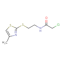 Chemical structure of 2-chloro-N-{2-[(4-methyl-1,3-thiazol-2-yl)sulfanyl]ethyl}acetamide - CSSB21332046820