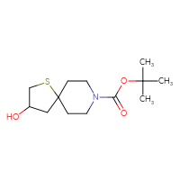 Chemical structure of tert-butyl 3-hydroxy-1-thia-8-azaspiro[4.5]decane-8-carboxylate - CSSB03552342118