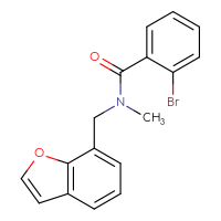 Chemical structure of N-[(1-benzofuran-7-yl)methyl]-2-bromo-N-methylbenzamide - CSSB15366393333