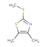 Chemical structure of 4,5-dimethyl-2-(methylsulfanyl)-1,3-thiazole - CSSB00009990143