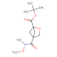 Chemical structure of tert-butyl 4-[methoxy(methyl)carbamoyl]-2-oxabicyclo[2.1.1]hexane-1-carboxylate - CSSB01148881442