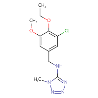 Chemical structure of N-[(3-chloro-4-ethoxy-5-methoxyphenyl)methyl]-1-methyl-1H-1,2,3,4-tetrazol-5-amine - CSSB00046156956
