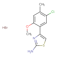 Chemical structure of 4-(5-chloro-2-methoxy-4-methylphenyl)-1,3-thiazol-2-amine hydrobromide - CSSB00010169298