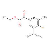 Chemical structure of ethyl 2-[4-fluoro-3-methyl-5-(propan-2-yl)phenyl]-2-oxoacetate - CSSB21103685515