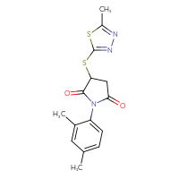 Chemical structure of 1-(2,4-dimethylphenyl)-3-[(5-methyl-1,3,4-thiadiazol-2-yl)sulfanyl]pyrrolidine-2,5-dione - CSSB00132499585