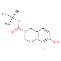Chemical structure of tert-butyl 5-bromo-6-hydroxy-1,2,3,4-tetrahydroisoquinoline-2-carboxylate - CSSB00110537465