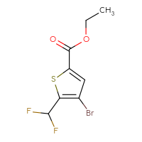 Chemical structure of ethyl 4-bromo-5-(difluoromethyl)thiophene-2-carboxylate - CSSB03550259035
