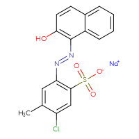 Chemical structure of sodium 5-chloro-2-[(1E)-2-(2-hydroxynaphthalen-1-yl)diazen-1-yl]-4-methylbenzene-1-sulfonate - CSSB00159269479
