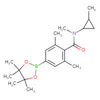 Chemical structure of N,2,6-trimethyl-N-(2-methylcyclopropyl)-4-(4,4,5,5-tetramethyl-1,3,2-dioxaborolan-2-yl)benzamide - CSSB21332847326
