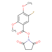 Chemical structure of 2,5-dioxopyrrolidin-1-yl 5-fluoro-2,4-dimethoxybenzoate - CSSB20270488516