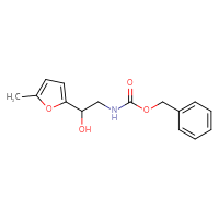 Chemical structure of benzyl N-[2-hydroxy-2-(5-methylfuran-2-yl)ethyl]carbamate - CSSB00113615987
